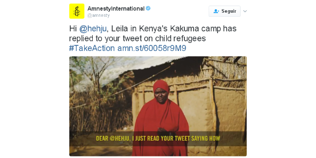 amnistia internacional refugiados twitter
