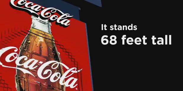 coca-cola billboard 3d robotic
