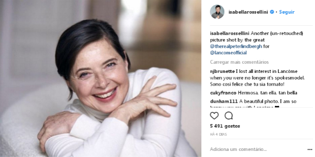 Isabella Rossellini lancome