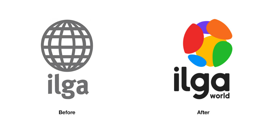 ilga logo antes e depois