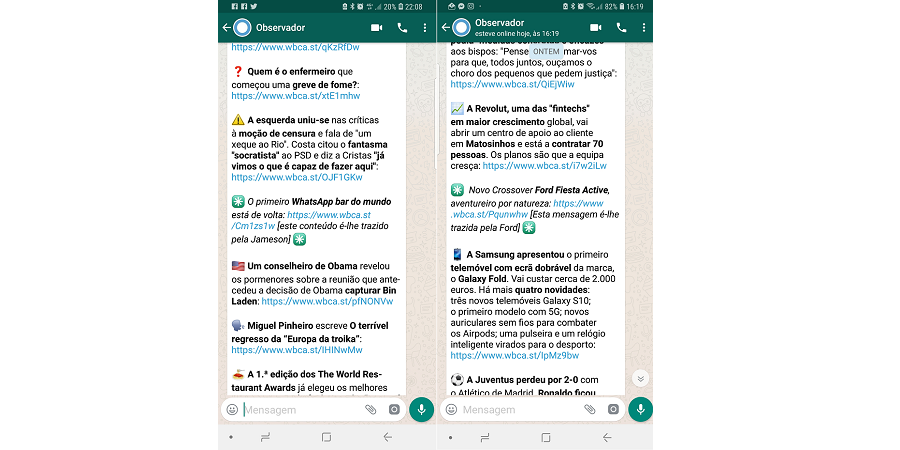 observador whatsapp