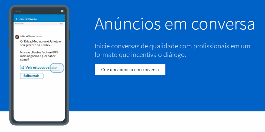 linkedin anuncios em conversa