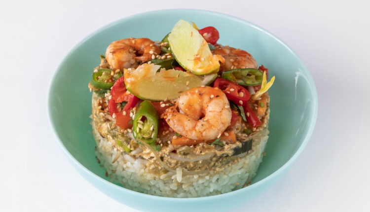 caril_verde_de_gambas_Mixed_Martial_Rice