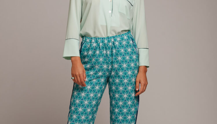 PamplemousseByTMG-VeryLightGreenShirtGreenKaleidoscopeTrousers