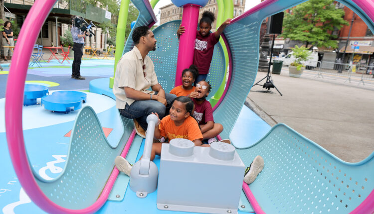 Fly Away Isles – a new play installaton inspired by local children and created by Hebru Brantley and the LEGO Group is unveiled in West Harlem on the company’s 90th anniversary (12)