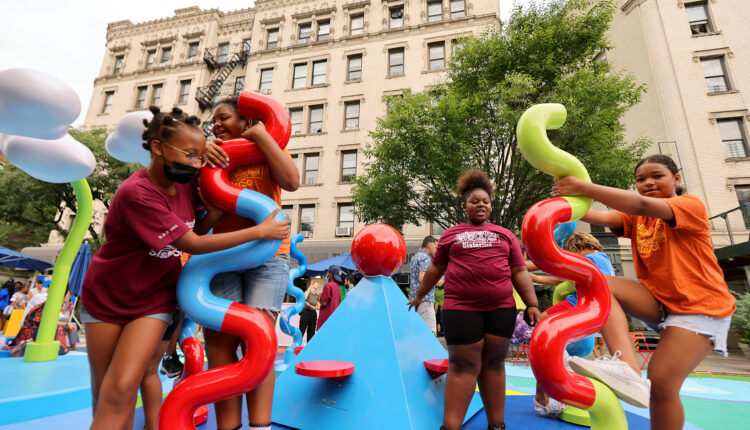 Fly Away Isles – a new play installaton inspired by local children and created by Hebru Brantley and the LEGO Group is unveiled in West Harlem on the company’s 90th anniversary (22)