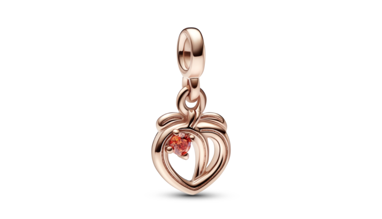 Micro-pendente Pandora ME Cheeky Peach em liga com revestimento de ouro rosa 14k e zircónias_29 euros_781212C01_RGB