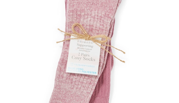 PRIMARK Breast Cancer Awareness – 2 Pk Cosy Socks £4 €4.50 �5 110CZK- made using recyled polyester