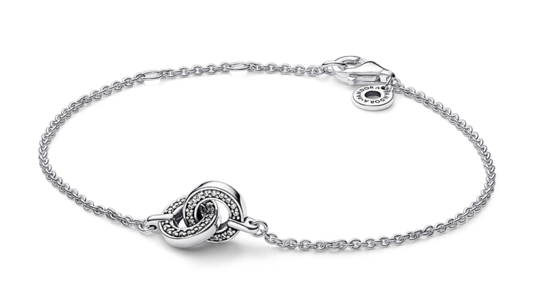 Pulseira Pandora Signature Intertwined Pavé Chain Bracelet em prata 925 e zirconias, 69euros_592742C01