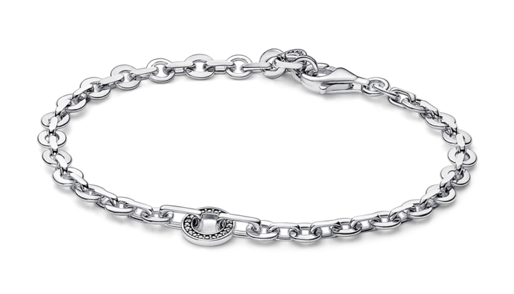 Pulseira Pandora Signature Pavé Bold Chain Bracelet em prata 925 e zirconias, 79euros_592777C01