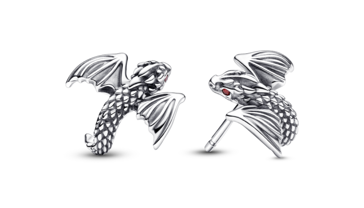 Brincos Pandora Game of Thrones Curved Dragon Stud Earrings em prata 925 e cristais man made, 59euros_292970C01