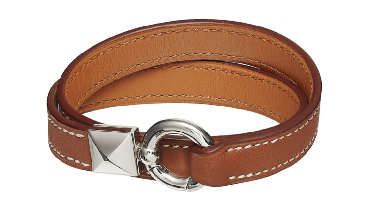 Bracelet in Swift calfskin and palladium-finish metal – Hermes  – PVP sob consulta