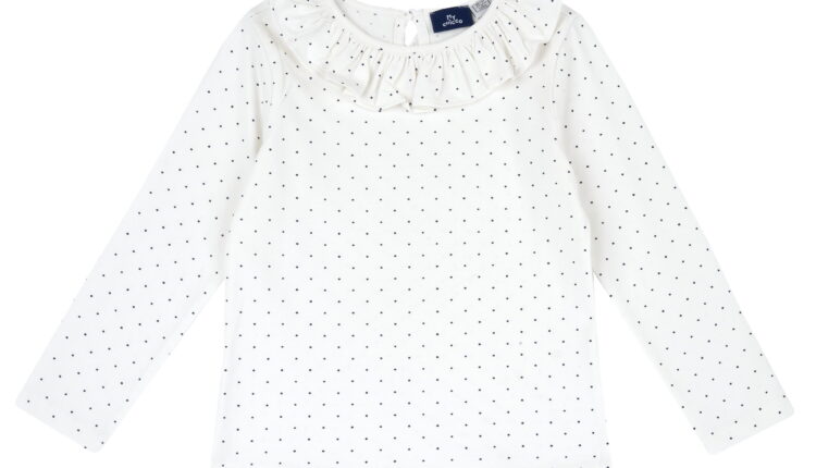 Chicco_T-shirt gola plissada Branco_azul_PVPR 15,99€