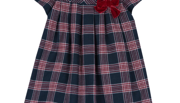 Chicco_Vestido elegante de manga curta Azul riscas_PVPR 39,99€