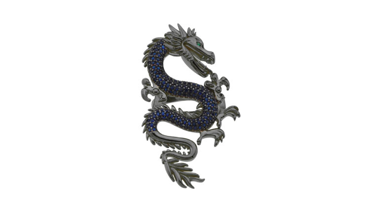 DRACO-BROOCH-NAVY-RUTHENIUM-D1