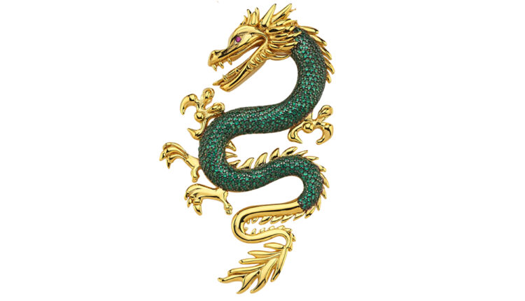 DRAGON-BROOCH-GREEN-GOLD-D1