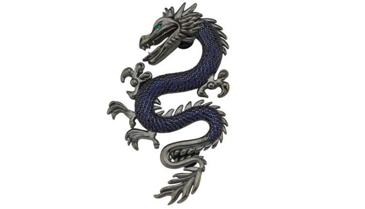 DRAGON-BROOCH-NAVY-RUTHENIUM-D1