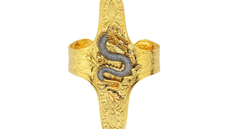 DRAGON-CROSS-CUFF-CRYSTAL-GOLD-D1