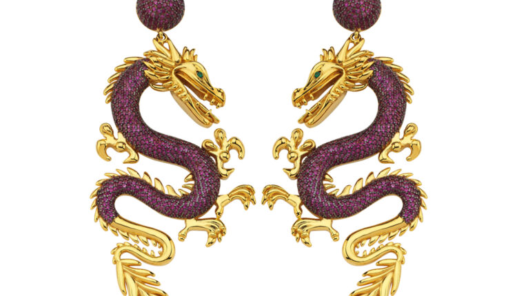 DRAGON-EARRINGS-BURGUNDY-D1