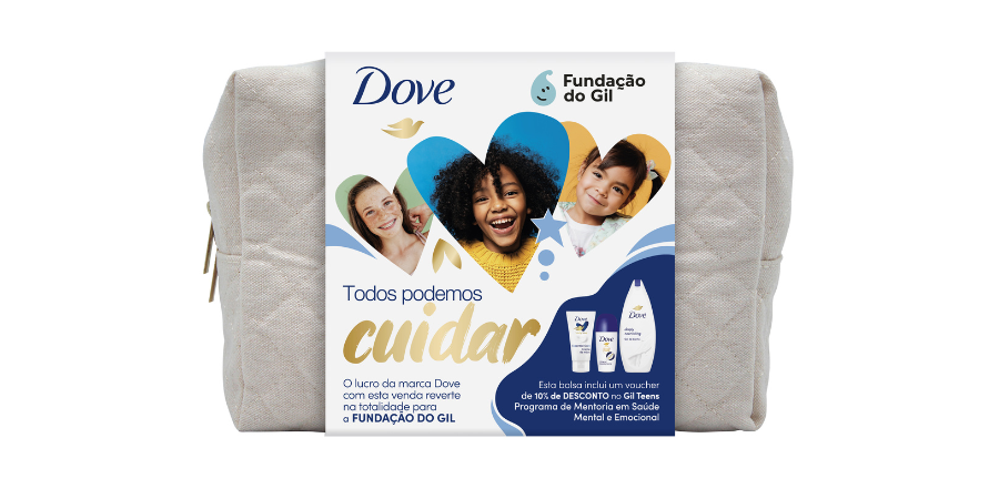 Dove tem um novo pack solidário para ajudar a Fundação do Gil. Bolsa inclui 3 produtos