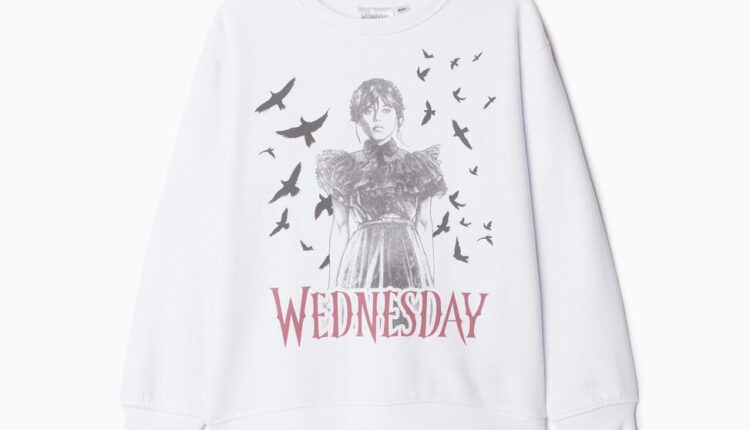 000041138008041 Aplat Sweatshirt wednesday Menina Branco 17,99