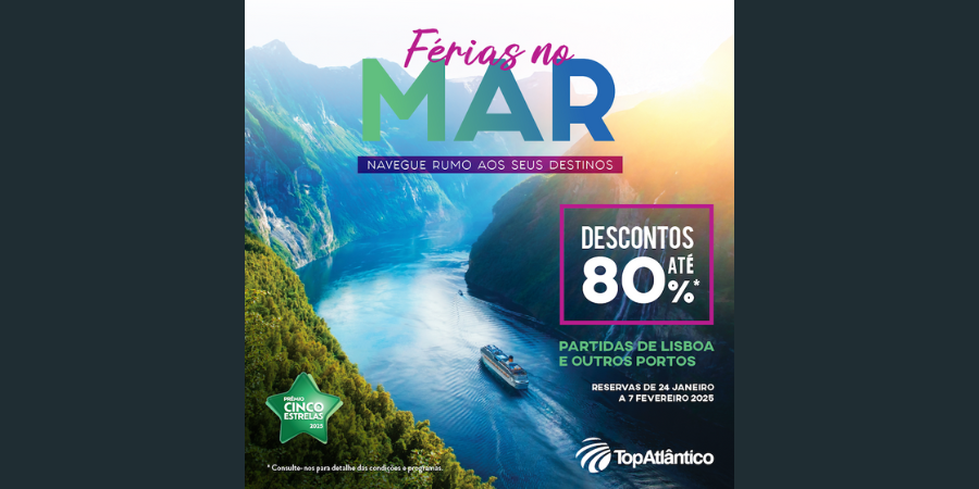 A sonhar com férias no mar? A Feira de Cruzeiros Top Atlântico chega ao Colombo e ao NorteShopping