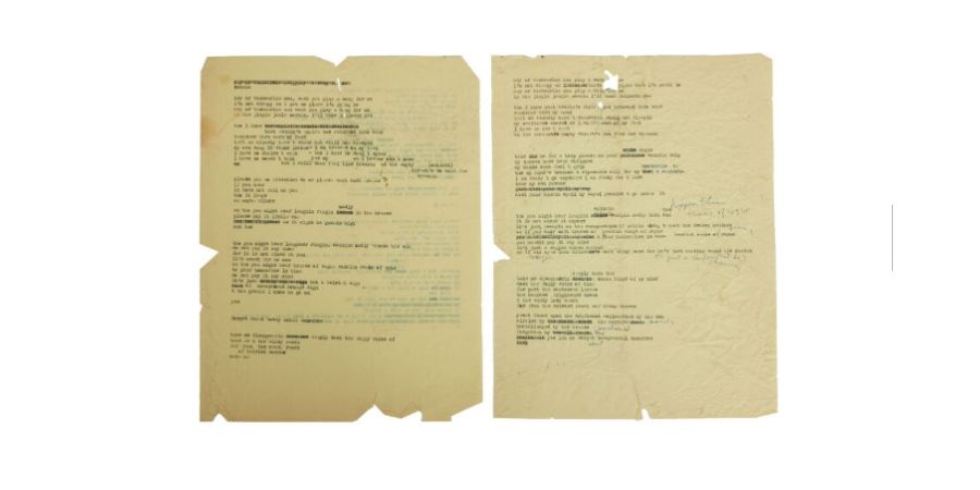 Notas de uma letra e fotografias inéditas de coleção única de Bob Dylan em leilão