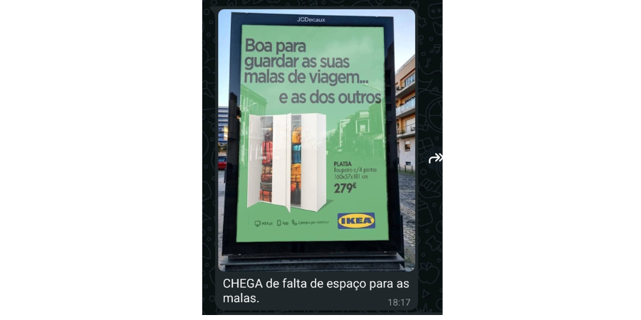 Alegado furto de malas por deputado do Chega inspira nova campanha da IKEA