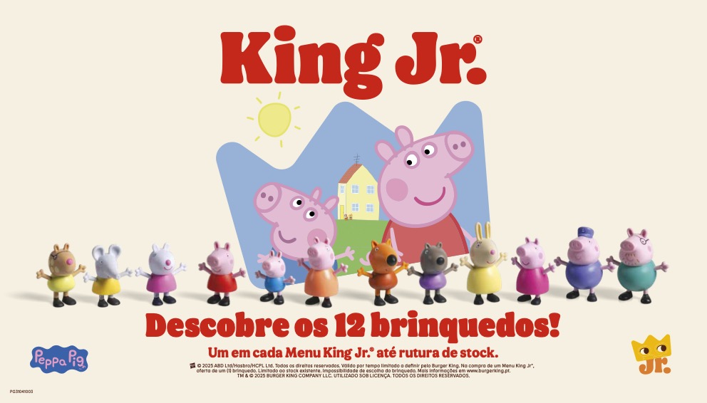 A Peppa Pig estreia-se no Menu King Jr.® com uma coleção de 12 brinquedos que vão conquistar toda a família