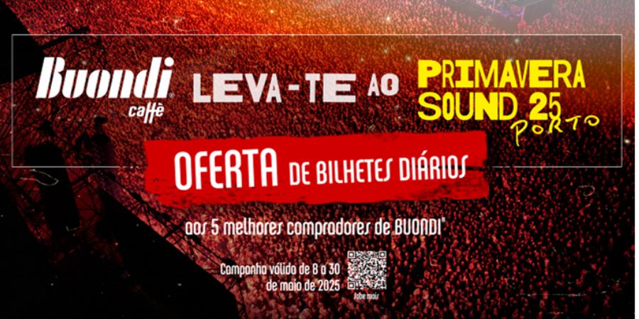 BUONDI é o café oficial do Primavera Sound Porto 2025 e promove passatempo com bilhetes grátis